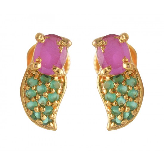 Green with Ruby Stone Stud Green with Ruby Stone Stud