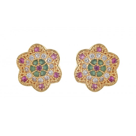 Green with Ruby Stone Stud Green with Ruby Stone Stud