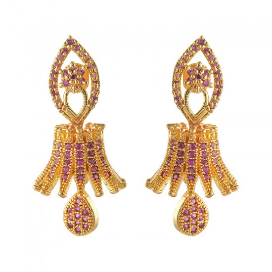 Ruby Stone Jumukka Earrings Ruby Stone Jumukka Earrings