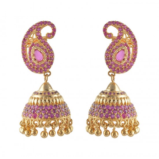 Ruby Stone Jumukka Earrings