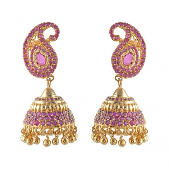 Ruby Stone Jumukka Earrings