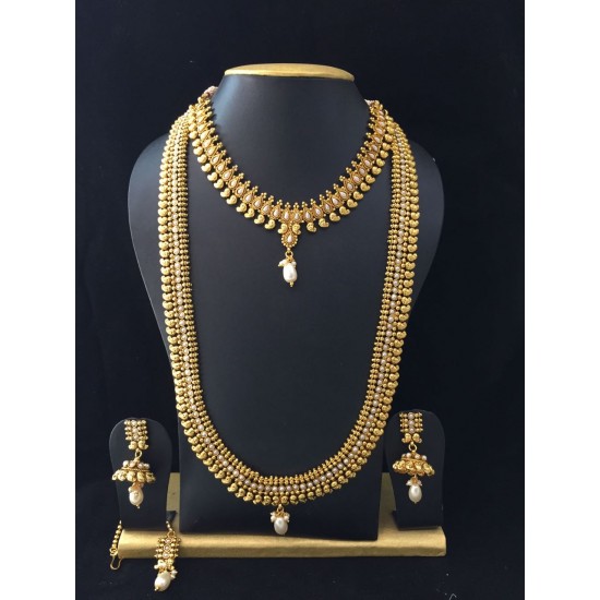 Long Haram with Earring - White Pearl Long Haram with Earring - White Pearl