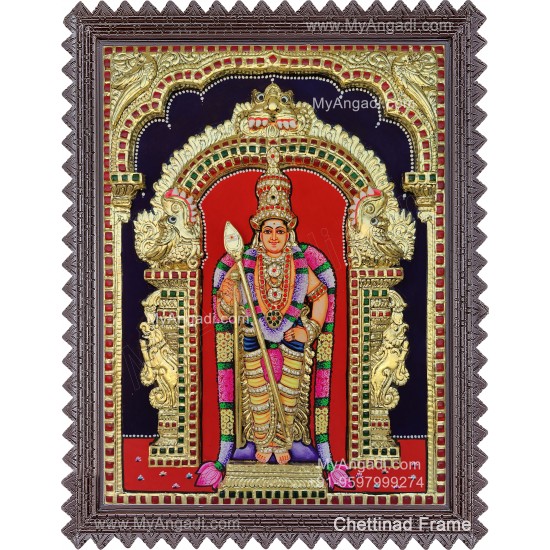 Murugan 3D Tanjore Painting Murugan 3D Tanjore Painting