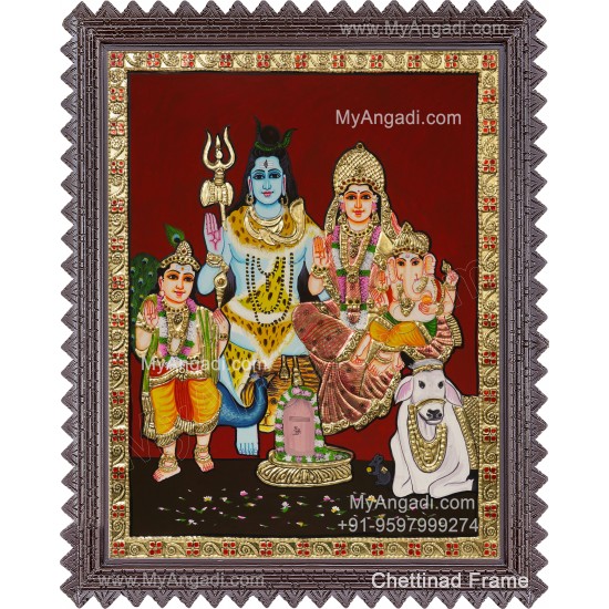Siva Family Tanjore Painting
