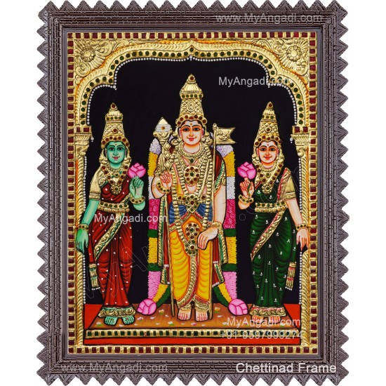 Murugan Valli Deivanai Tanjore Painting