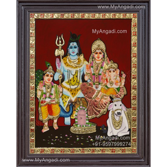 Siva Family Tanjore Painting