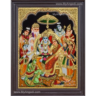 Ramar Pattabhishekam Tanjore Painting