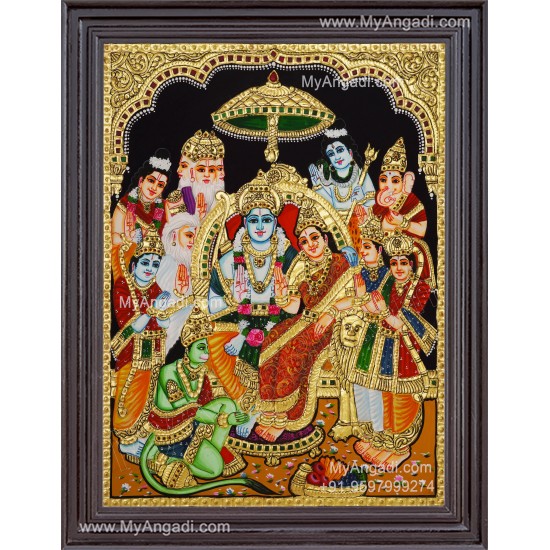Ramar Pattabhishekam Tanjore Painting
