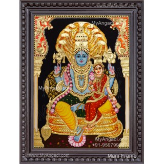 Vishnu and Lakshmi Devi Tanjore Painting