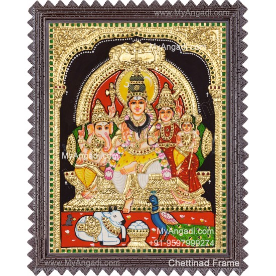 Shiva Parivar Tanjore Painting