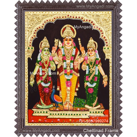 Valli Deivanai Murugan Tanjore Painting