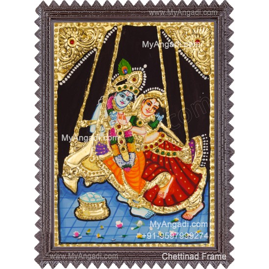 Radha Krishna Tanjore Painting, Krishna Tanjore Painting