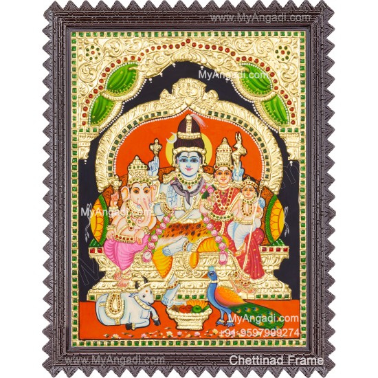 Shivan Family Tanjore Painting