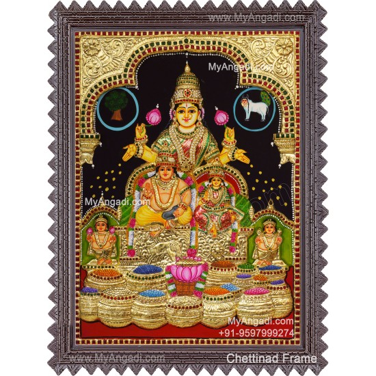 Kuber Lakshmi 2d Tanjore Painting