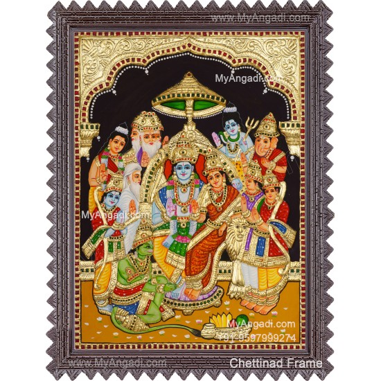 Ramar Pattabhishekam 2D Tanjore Painting