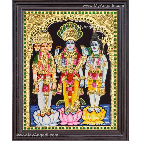 Thirimurthy Tanjore Painting