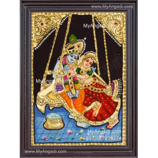 Radha Krishna Tanjore Painting, Krishna Tanjore Painting