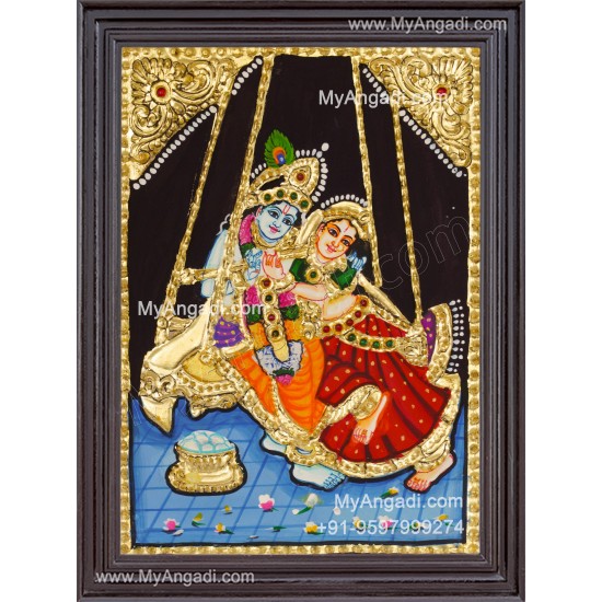 Radha Krishna Tanjore Painting, Krishna Tanjore Painting