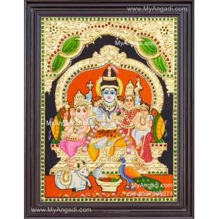 Shivan Family Tanjore Painting