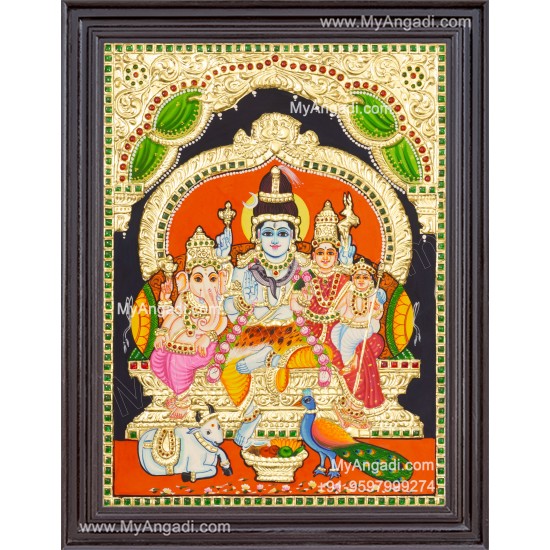 Shivan Family Tanjore Painting