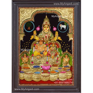 Kuber Lakshmi 2d Tanjore Painting