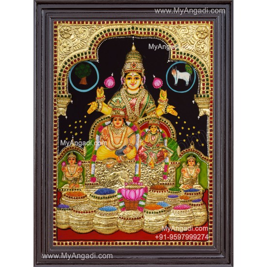 Kuber Lakshmi 2d Tanjore Painting