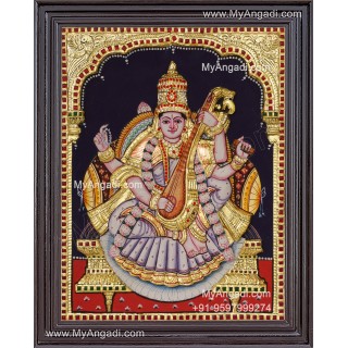 Saraswathi  3D Tanjore Painting