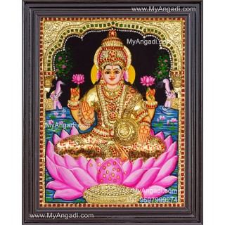 Gajalakshmi 3d Embossed Tanjore Painting