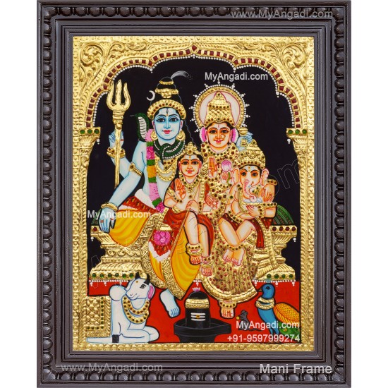 Shiva Family Tanjore Painting - Shiva Parivar