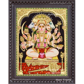 Panchamuga Hanuman Tanjore Painting