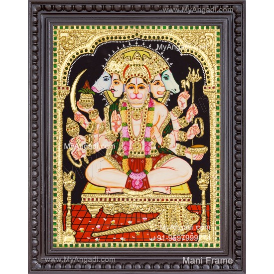 Panchamuga Hanuman Tanjore Painting