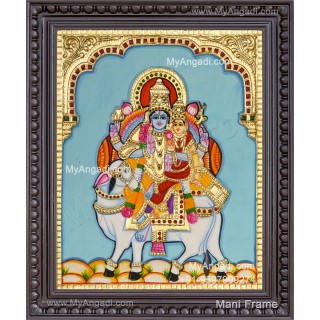 Pradosham Shivan Parvathi Tanjore Painting