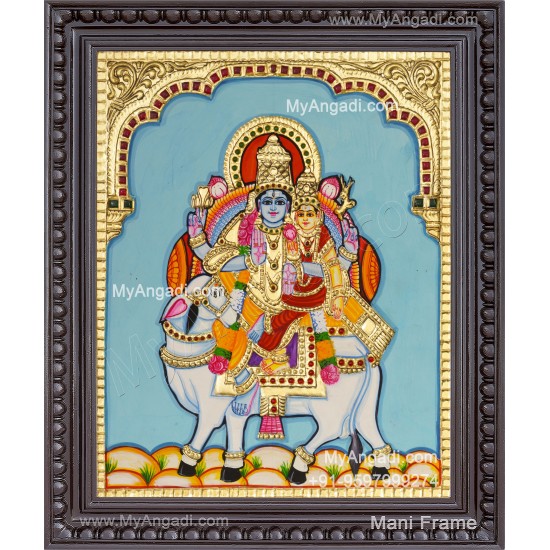 Pradosham Shivan Parvathi Tanjore Painting