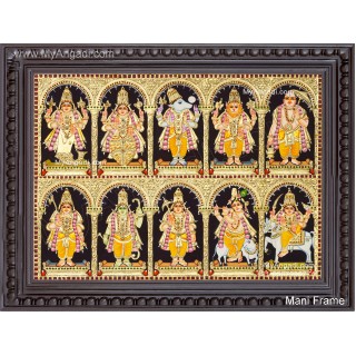 Dasavatharam Tanjore Painting, Vishnu Avatharam Tanjore Painting