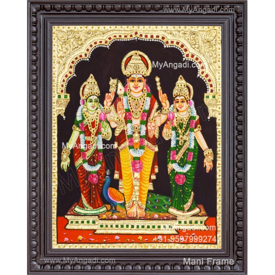 Murugan Valli Deivanai Tanjore Painting