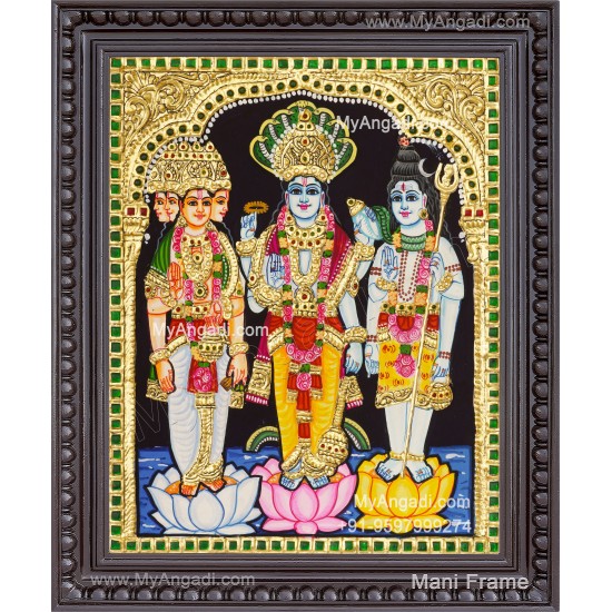 Thirimurthy Tanjore Painting