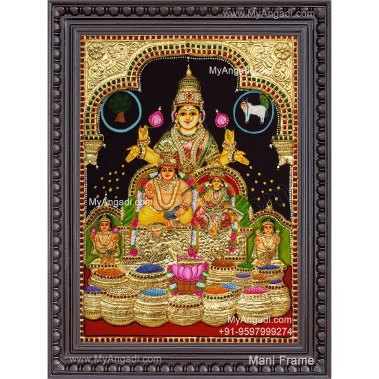 Kuber Lakshmi 2d Tanjore Painting