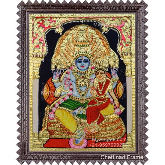 Vishnu and Lakshmi Tanjore Painting