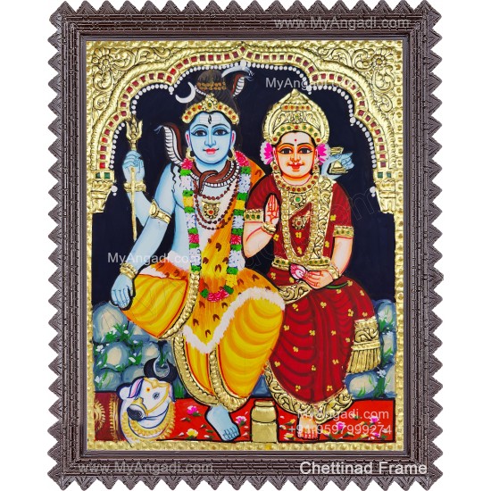 Sivan Parvathi Tanjore Painting