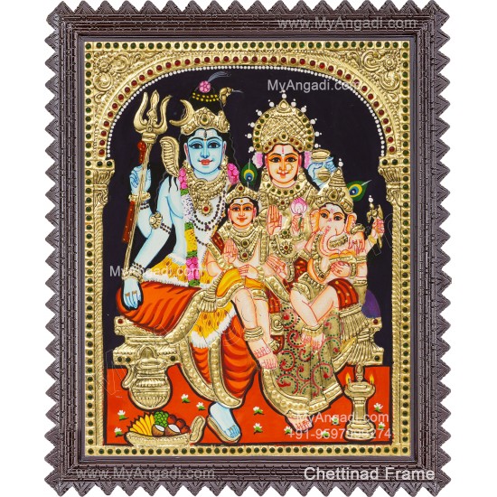 Shivan Family Tanjore Painting