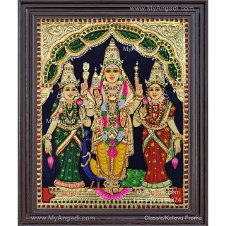 Murugan Valli Deivanai Tanjore Painting