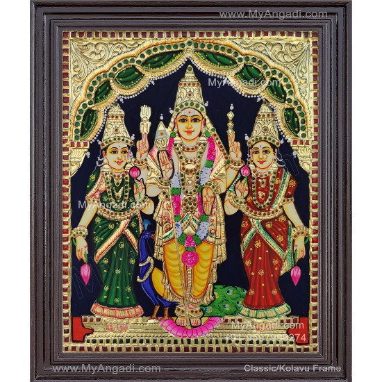 Murugan Valli Deivanai Tanjore Painting