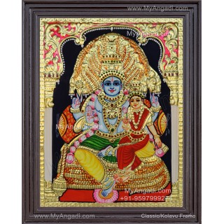 Vishnu and Lakshmi Tanjore Painting