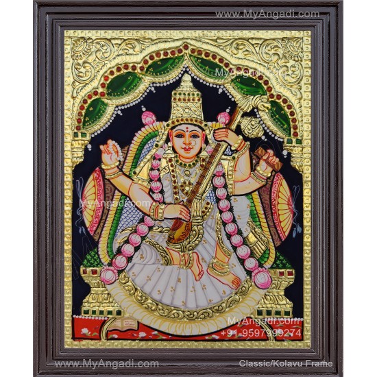 Saraswathi Tanjore Painting Saraswathi Tanjore Painting