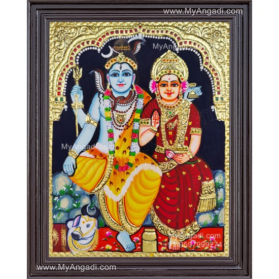 Sivan Parvathi Tanjore Painting