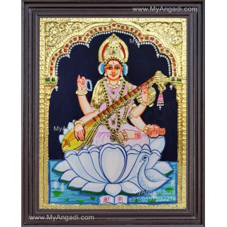 Saraswathi Tanjore Painting