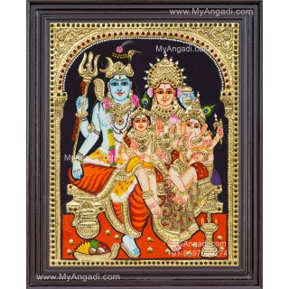 Shivan Family Tanjore Painting