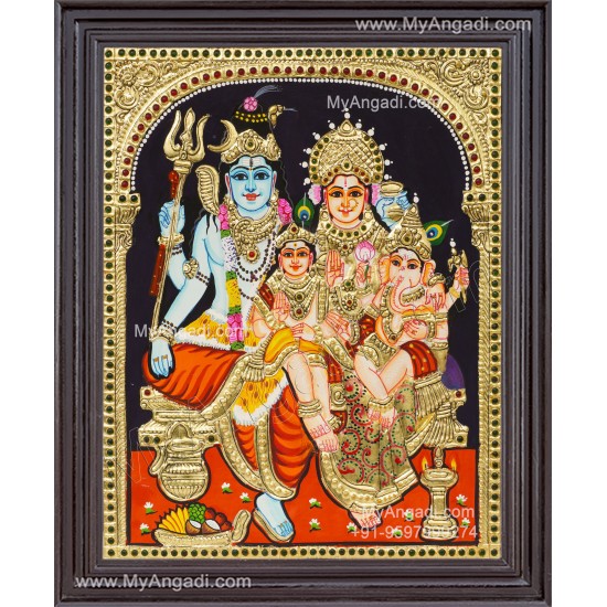 Shivan Family Tanjore Painting