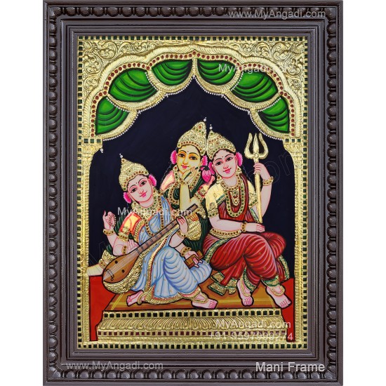 Durga Lakshmi Saraswathi Tanjore Painting Durga Lakshmi Saraswathi Tanjore Painting