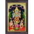 Perumal with Hanuman and Garudan Tanjore Painting